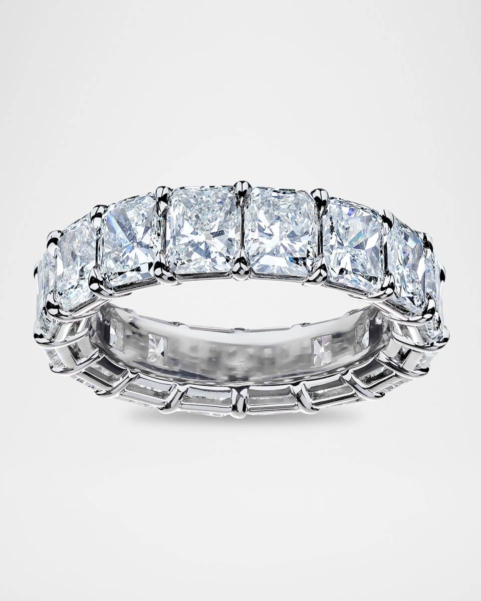 Platinum Radiant Diamond Eternity Band Ring